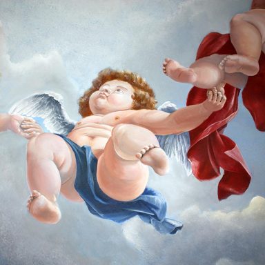 noch eins Ausschnitt aus einem Deckengemälde mit Puttenreigen