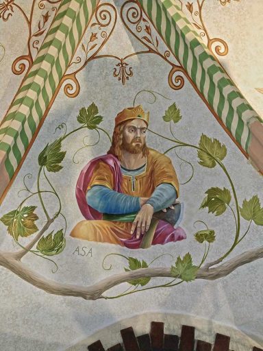 Das Deckengewölbe mit 4 ausgewählten Königen - hier Asa