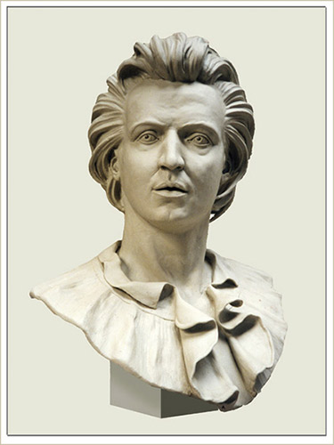 Tonmodell für Portraitbüste "Mozart"