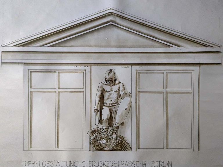 Entwurfszeichnung für eine Fassadengestaltung